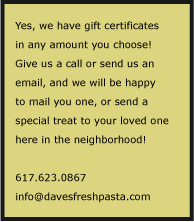 Yes, we have gift certificates!